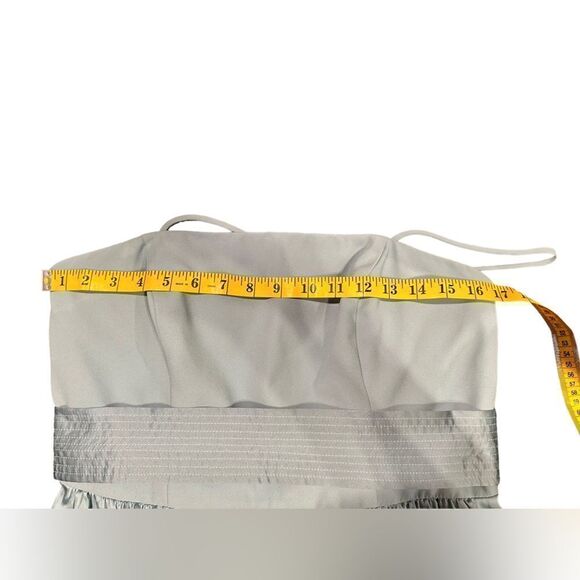 White by Vera Wang Short Strapless Bridesmaid Dress with Belt Mist Size 12 - Picture 14 of 16